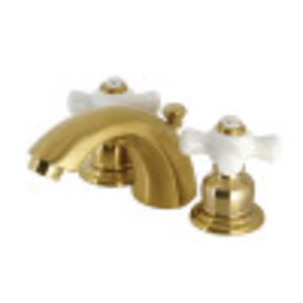 Kingston Brass KB957PXSB Mini-Widespread Bathroom Faucet with Retail Pop-Up, Brushed Brass KB957PXSB - main